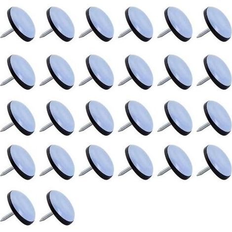 Patins glisseurs en Téflon Ø22 mm, lot de 26 patins de meubles avec clous, protections anti-rayures pour chaises, tables et meubles (1/5)