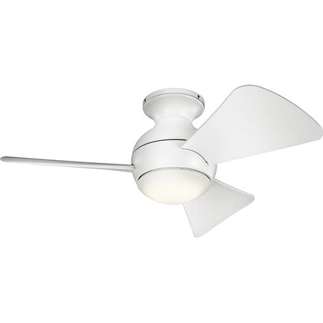 Ventilator mit Beleuchtung Fernbedienung LED dimmbar Ø86 cm Sommer Winter Betrieb Weiß matt