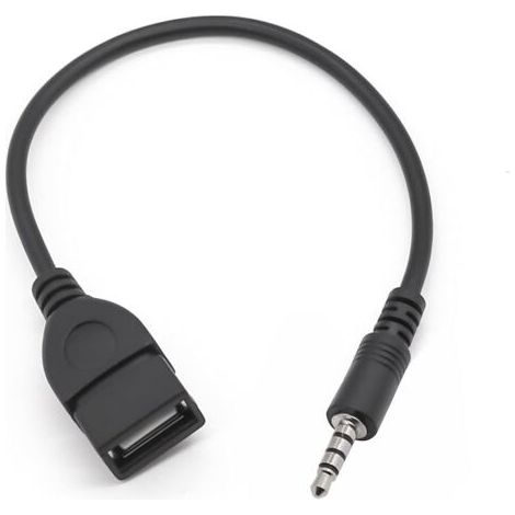 Adaptador USB a Jack, convertidor de USB 2.0 a conector auxiliar de audio estéreo macho de 3,5 mm, cable conector USB para música, apto para radios de coche, CD de audio, etc. (Requiere decodificación
