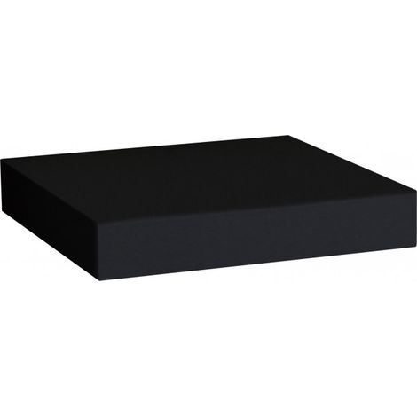 Mensola da Muro, Mensola Tamburata, Scaffale Legno, Mensola da Parete, Nero, 25x25x3,8 cm - Minerva (1/5)
