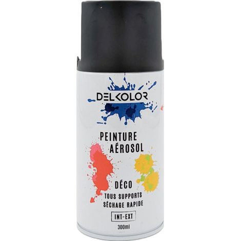Delkolor Peinture en Aérosol Tous Supports - 300ml  Conditionnement: 300ml - Couleur: RAL 7015 GRIS FONCE SATIN
