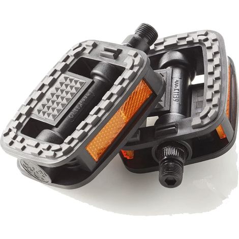 Coppia Pedali Bici 9/16 MTB Adulto Kids City Bike Antiscivolo In Plastica con Strisce Riflettenti Durevoli (1/2)