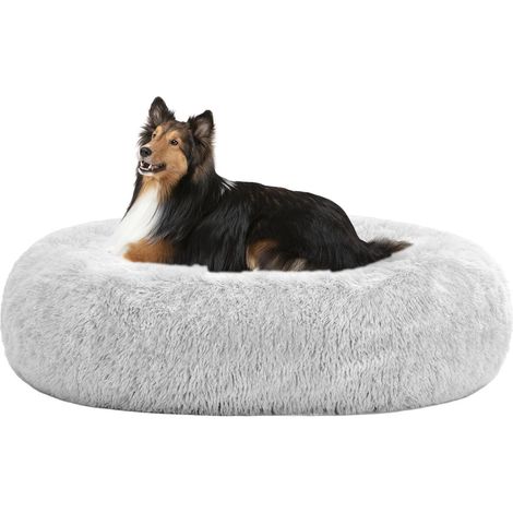 Hundebett orthopädisches rund Donut L 80 x B 80 x H 20 cm Hellgrau (1/5)