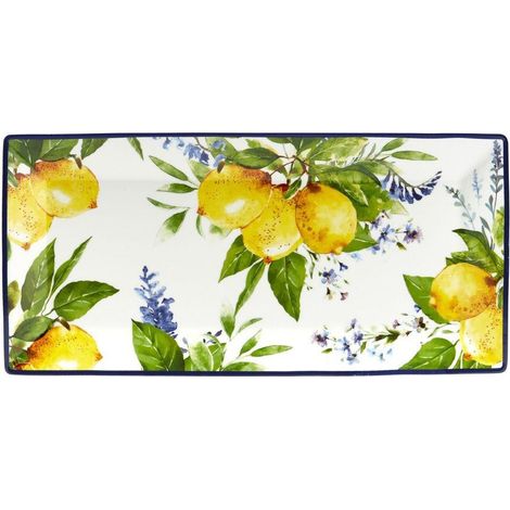 Fade Vassoio Rettangolare Soraya 32,5 x 15,5 Cm in Porcellana – Vassoio Elegante per Servizio e Tavola