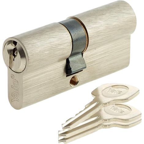Cylindre serrure YC500+ Yale 40x50 mm - 5 goupilles - 3 clés - Nickelé