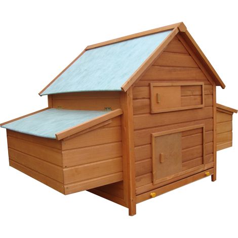 PawHut Pollaio Gabbia per galline da Esterno o Giardino in Legno Impermeabile (1/7)