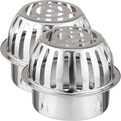 Crapaudine, Lot de 2, pour Tuyau de 100 mm, Acier Inoxydable, éviter Obstruction des gouttières, argenté (1/5)