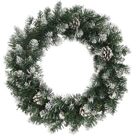 vidaXL Corona de Navidad con luces LED PVC verde 60 cm (1/2)