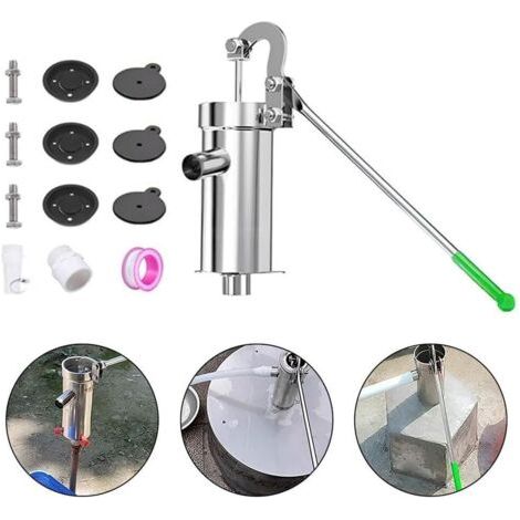 Pompe à eau manuelle en acier inoxydable pour une extraction efficace de l'eau des puits et une construction robuste (pompe) (1/5)