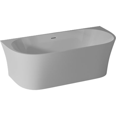 BERNSTEIN - Vasca da bagno semi-freestanding dritta in acrilico 170x80x58cm Bianco lucido + Piletta e troppopieno - NOVA Bianco lucido (1/5)