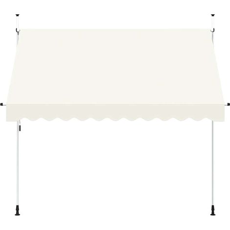 Auvent Marquise manuel rétractable, Store Banne pour Jardin Balcon Terrasse, 300 cm Crème OIB7173E (1/5)