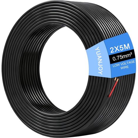 2 Fils 0,75mm² 5 Mètres Câble Pour Véhicule – d'attache Multiconducteur, Plat, Noir, Pour Caravanes, Camions, Remorques (1/5)