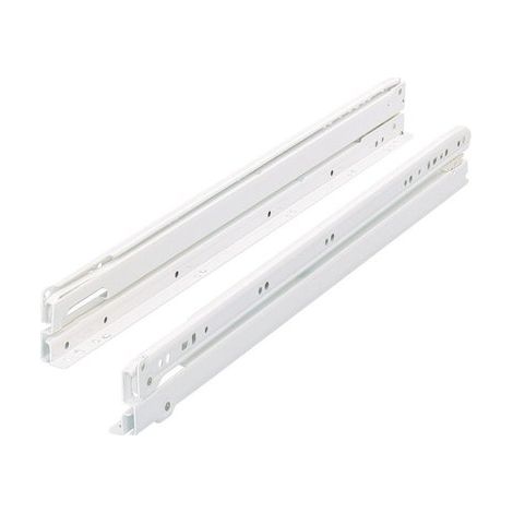 Hettich – Coulisse pour tiroir 6142/450 blanche – Charge maximale 50 kg – Système de coulisse à billes – Pour bois dur et teck (1/6)