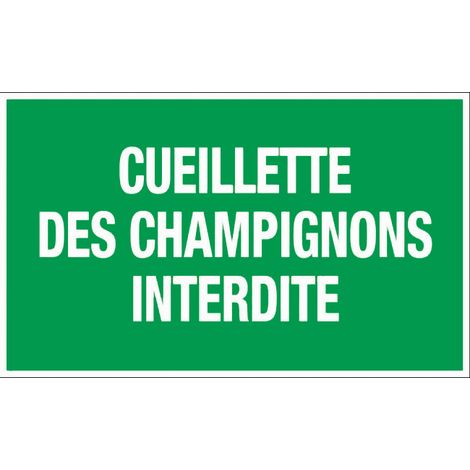 Panneau Cueillette des champignons interdite - Rigide 330x200mm - 4035598