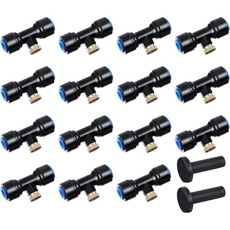 Système D'irrigation de Brumisateur Extérieur Kit,Buse Pulvérisation en Laiton pour Jardin,Atomiseur Buse,Avec 10 Buses Jardin Terrasse Patio Bricolage 15 Pcs (Blue) - (1/5)