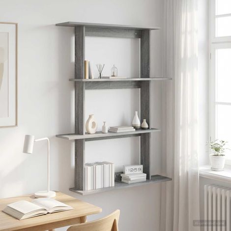 Étagère murale 100 x 20 x 126 cm, bois d’ingénierie, Sonoma gris, 1 unité - PANGIVO (1/5)