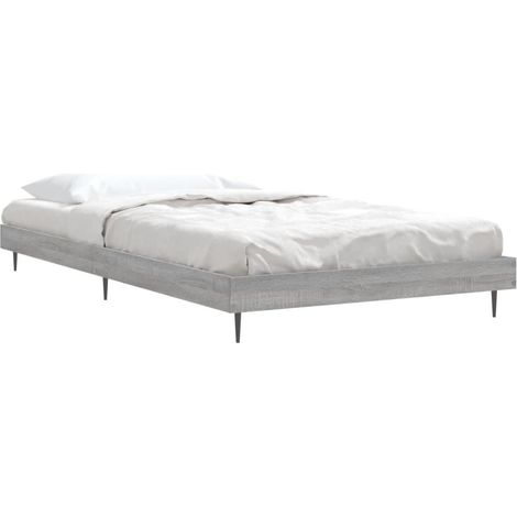 Bed Frame without Mattress Grey Sonoma 90x190 cm Single Engineered Wood vidaXL (1/4)