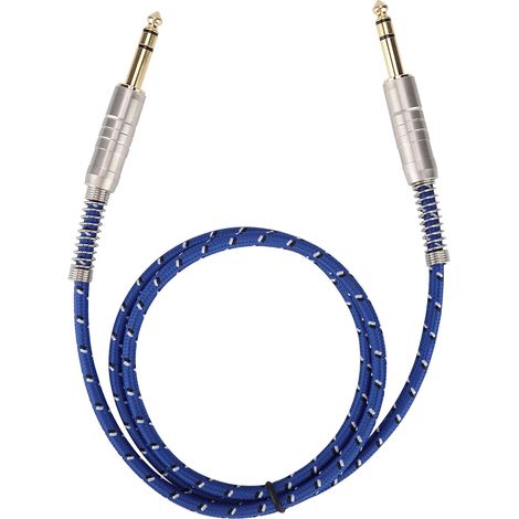 Câble audio stéréo adaptateur avec fiche mâle-mâle droite de 6,35 mm (1 m) (1/5)