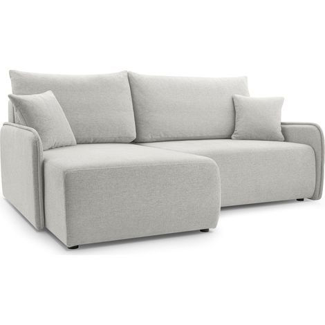 Selsey Netarro - Ecksofa mit Schlaffunktion, Bettkasten und Chenille-Bezug, graubeige, links (1/5)