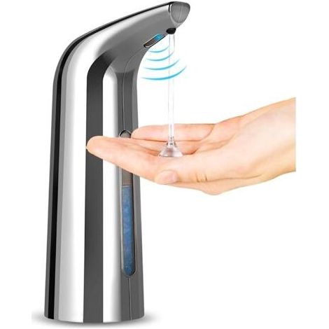 Distributeur de Savon Automatique, Pompe de Distributeur de Savon pour Les Mains, Ensemble de Savon pour Distributeur de Vaisselle sans Contact (400ML Argent) (1/5)