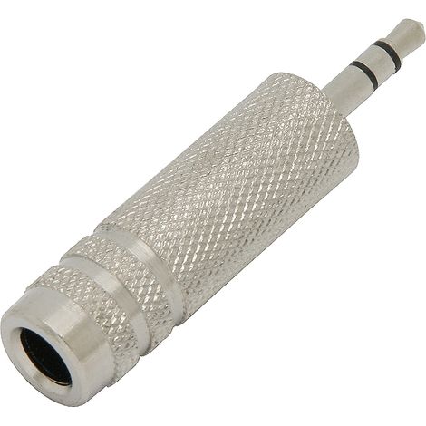 Adaptador de conector jack de 3,5 mm, toma de 6,3 mm estéreo, metal