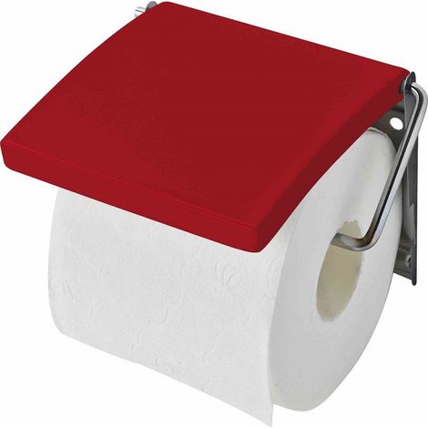 Dérouleur papier toilette WC rouge mural design moderne support rouleau essuie-tout salle de bain cuisine pratique