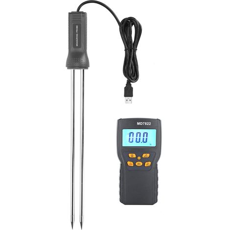 Sonda medidora de humedad de grano extralarga Herramienta digital de medición de humedad Probador inteligente Probador de humedad de grano Utensilio Sonda de prueba Sonda de prueba de suelo (1/5)