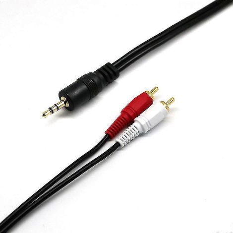Câble audio de 5 m, prise jack 3,5 mm sur prise RCA, prise RCA vers prise auxiliaire (1/5)