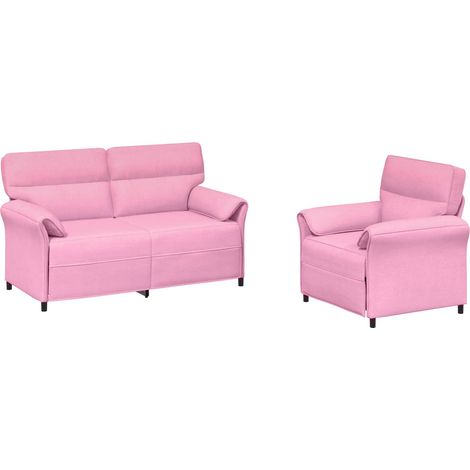Set di divani 2 pz Rosa Tessuto vidaXL (1/5)
