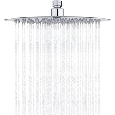 Edelstahl-Duschkopf – Wassersparende Dusche, 25 cm runder Duschkopf, universeller Regenduschkopf mit 1/2-Zoll-Gewinde, 360° drehbar, 30° neigbar, einfach zu installieren und zu reinigen (1/5)