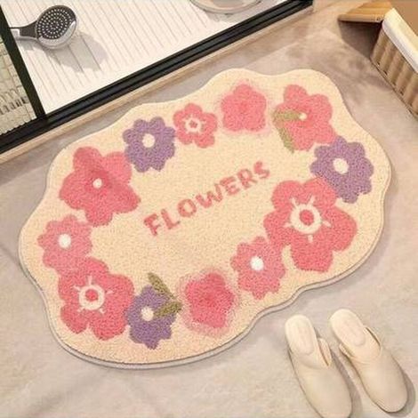 Tapis de salle de bain antidérapant, décoration intérieure, dimensions 40 x 60 cm, pour revêtement de sol et aménagement d'intérieur (1/4)