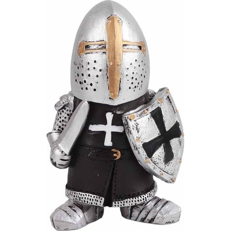 Statue de chevalier de jardin, sculpture miniature de garde nain en armure pour la décoration intérieure (1/4)