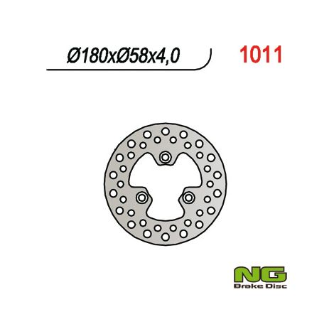 Disco de freno NG para scooter/quad Kymco 50-300 Delantero/Trasero 180x58x4mm 3 agujeros
