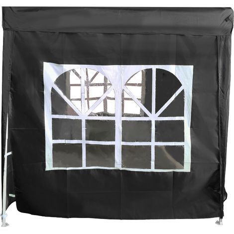 2x2M Pop Up Gazebo Side Panel Wall Only,1 Piece Black with Window