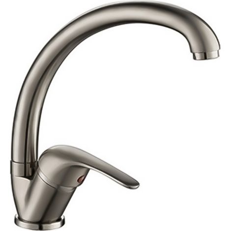 Rubinetto cucina a canna alta in ottone cromo satinato Remy (1/2)