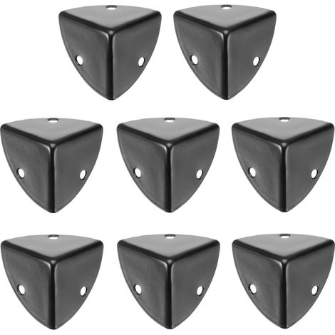 Sollbry Lot de 8 protections d'angle en métal de 2,8 x 2,8 x 2,8 cm , Pour meubles décoratifs (noir) (1/3)