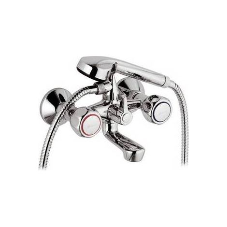 GROUPE EXTERNE BAIGNOIRE AVEC DOUCHETTE LIGNE DOMINO Dimensions : Chrome