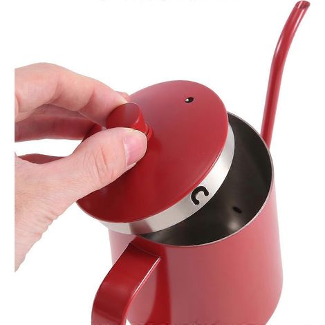 Cafetière manuelle en acier inoxydable 600 ml, modèle à bec suspendu, à petit ou long bec. (1/5)