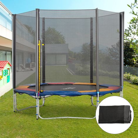 Rete di sicurezza di ricambio per trampolino Ø305 cm con porta con cerniera per 6 pali dritti Ø305x180 cm, nera.