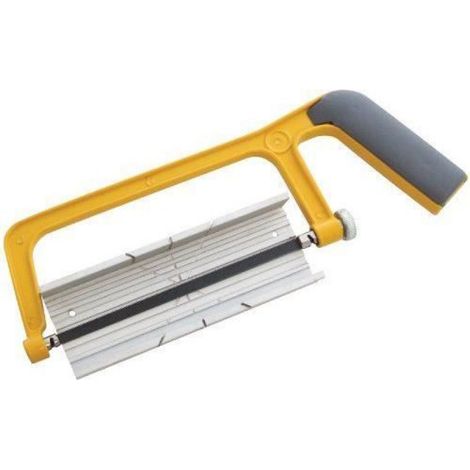 Mini Scie À Métaux - Cadre En Alliage D'acier - Lame 15,2 Cm - Boîte À Onglets Aluminium 45°/90° - 1 Pièce