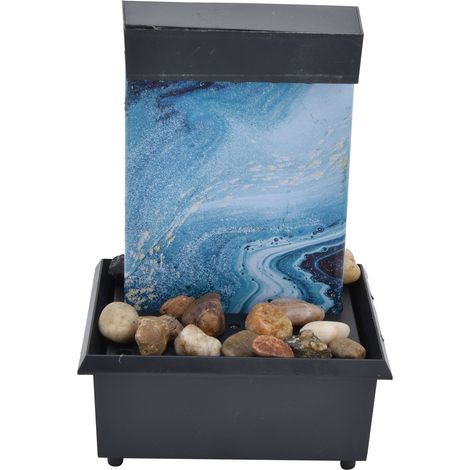 Fontaine d'appoint LED en marbre 3V USB avec pierres décoratives pour la maison ou le bureau (1/5)