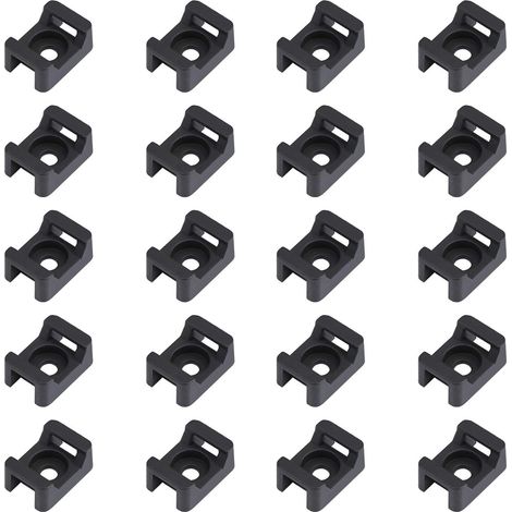 100PCS Attache de câble noir supports 23mmx16mm de type selle support de base de câble (1/4)