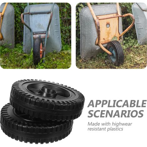 2 roues de rechange universelles en plastique pour tondeuses à gazon, motoculteurs et nettoyeurs haute pression. (1/5)