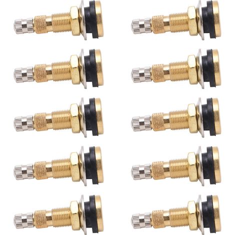Lot de 10 valves de pneu tubeless en laiton TR618A pour tracteur, diamètre de valve 0,625 pouce (47,6 mm). (1/5)