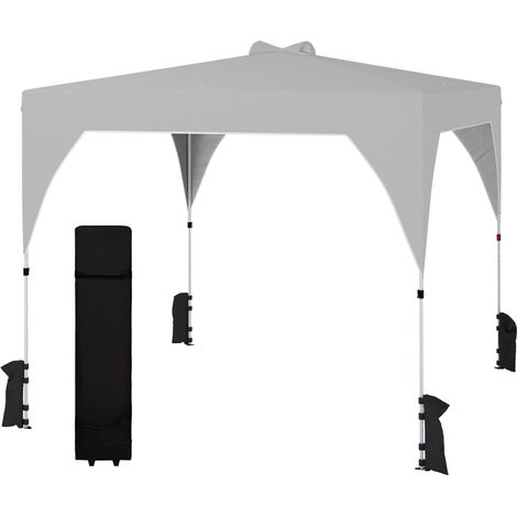 Faltpavillon 3x3 m mit Belüftung, Sandsäcken und Tragetasche, Oxford-Gewebe und Metall, Anthrazitgrau