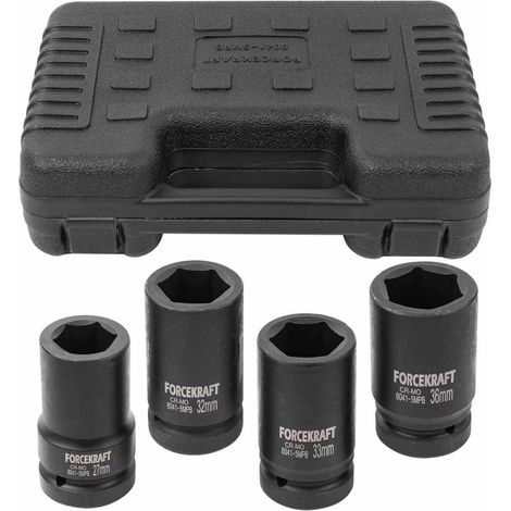 Set di bussole a impatto da 1" 27-36 mm a 6 punte con custodia (1/5)