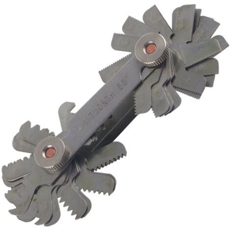 QORVA-52pcs jauge de filetage en acier inoxydable outil de mesure de pas de vis de 60 et 55 degrés (métrique et imper) (1/5)