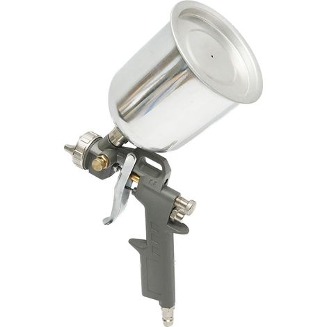 Pistola per verniciatura ad aria compressa da 0,6 l, serbatoio in acciaio inossidabile nella parte superiore, ugello da 1,5 mm (1/4)