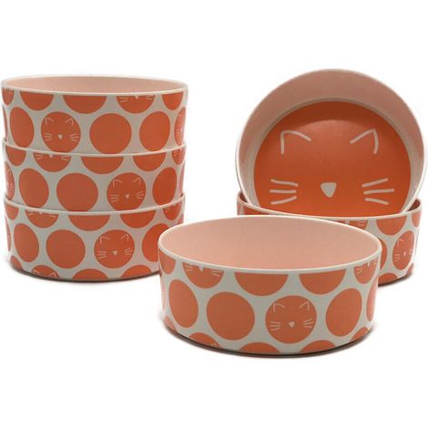 Ciotola per animali domestici, accessori per gatti, piatto per cibo per gatti, protezione per il collo della ciotola del gatto, ciotola per cani (arancione) (1/5)