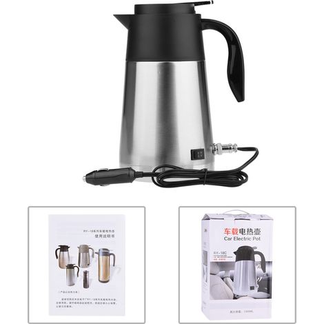 Bouilloire portable de grande capacité (1300 ml) pour voiture, camion ou voyage (24 V) (1/5)